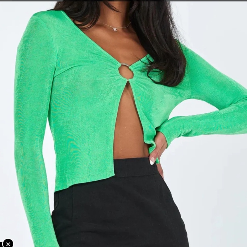 Princess Polly Size 8 Long Sleeve Ember Ring Detail Top